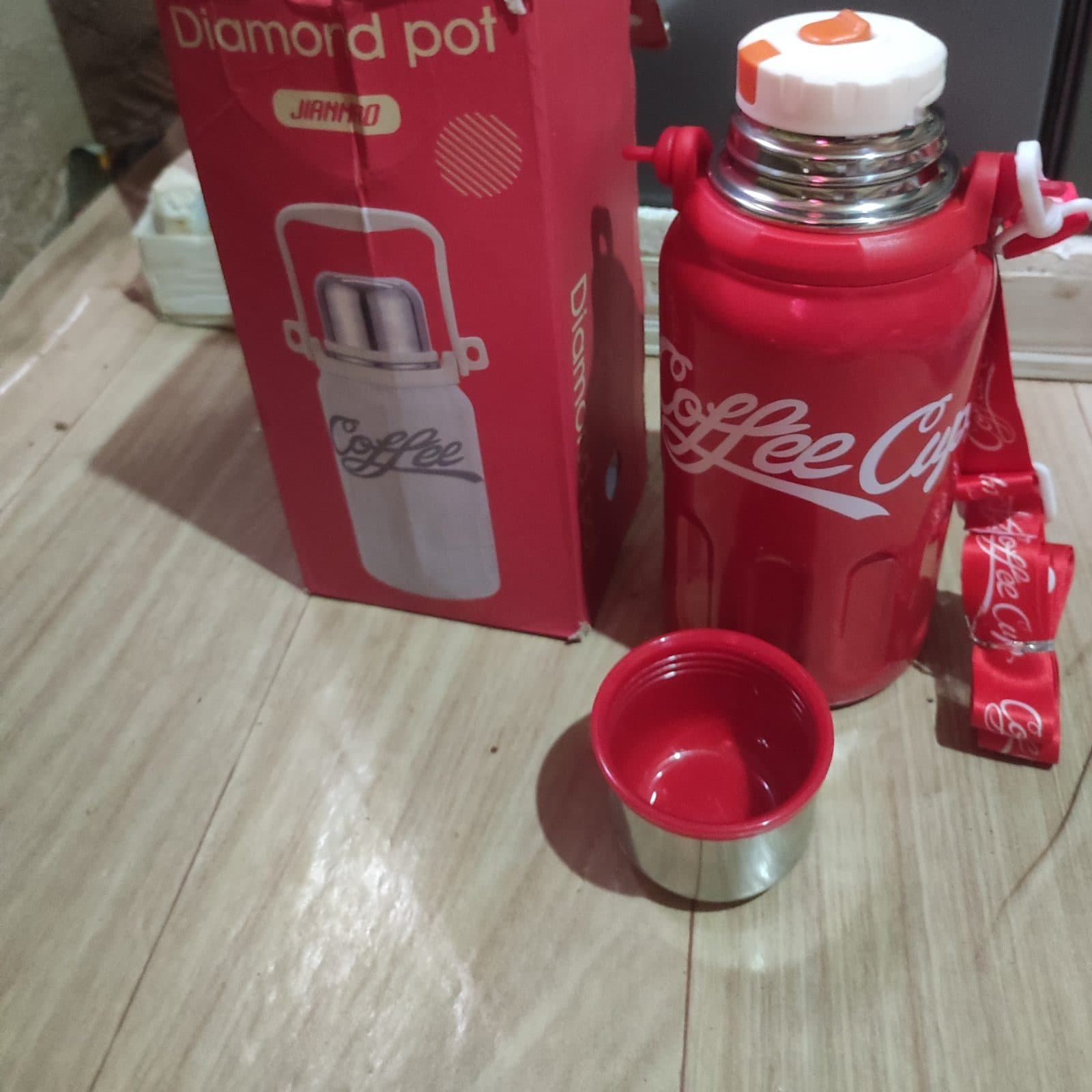 Coffee Cup Red Insulated Flask